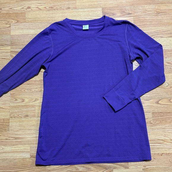 ZYIA Long Sleeve T-Shirt - Size  XXL - Chill Purple Perforated Knit Stretch - Picture 1 of 4